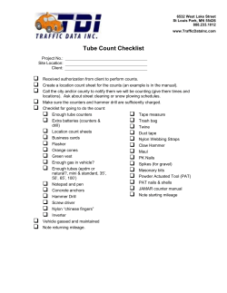 Traffic Count Manual Template Companion Document