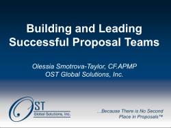Building and Leading Successful Proposal Teams
