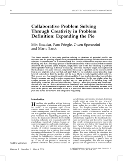 Collaborative Problem Solving Through Creativity in Problem