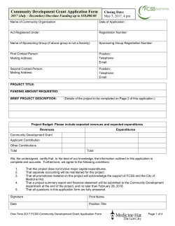 Community Development Grant Application Form