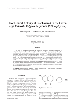 Biochemical Activity of Biochanin A in the Green Alga Chlorella