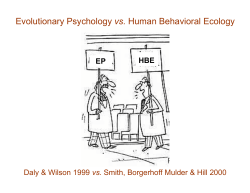 Evolutionary Psychology vs. Human Behavioral Ecology