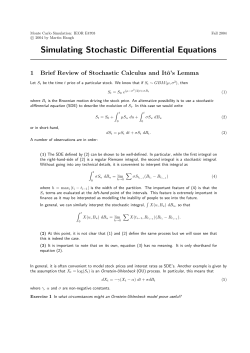 Simulating Stochastic Differential Equations