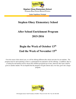 Enrichment Letter - North Providence School Department