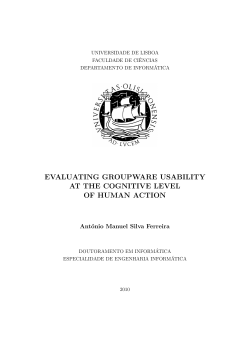 Evaluating Groupware Usability at the Cognitive Level