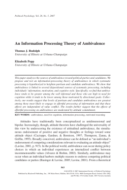 An Information Processing Theory of Ambivalence