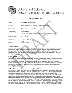 final outcomes assessment - University of Colorado Denver