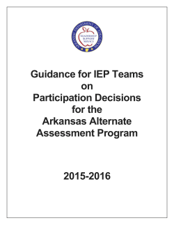 Guidance for IEP Teams on Alternate Assessment