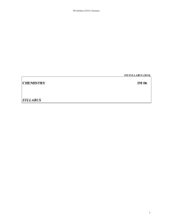 CHEMISTRY IM 06 SYLLABUS