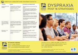 Post 16 Strategies - Dyspraxia Foundation