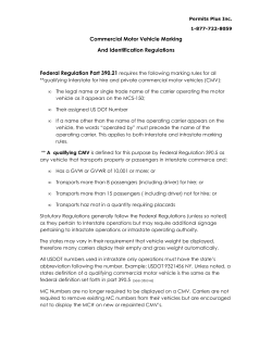 Commercial Motor Vehicle Marking And Identification Regulations