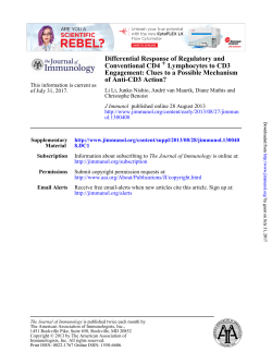 of Anti-CD3 Action? Engagement: Clues to a Possible Mechanism