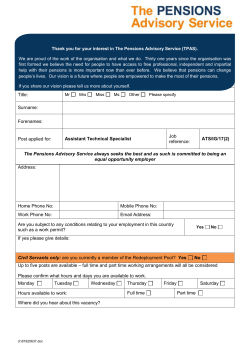 Application Form - The Pensions Advisory Service