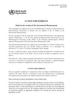 3.2 TEST FOR STERILITY