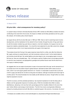 Oil price falls &ndash; what consequences for monetary