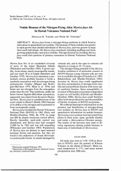 Nodule Biomass of the Nitrogen-Fixing Alien Myricafaya Ait. In