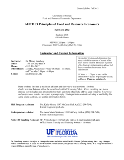 AEB3103 Principles of Food and Resource Economics
