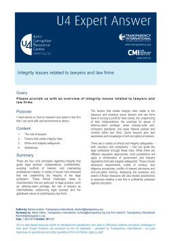 Integrity issues related to lawyers and law firms - U4 Anti