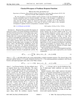 Classical Divergence of Nonlinear Response Functions