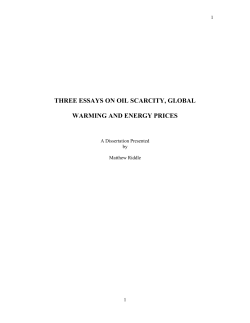 Three Essays on Oil Scarcity, Global Warming and Energy Prices