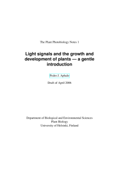 Light signals and the growth and development of plants