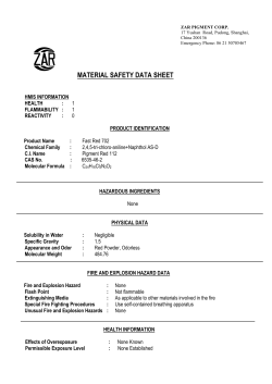 ZAR PIGMENT CORP. 17 Yushan Road, Pudong, Shanghai, China