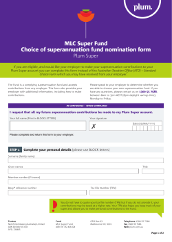 MLC Super Fund Choice of superannuation fund