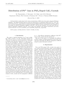 Distribution of Pb2+ Ions in PbF2