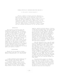 Mineral Nutrition Of Container-Grown Tree Seedlings
