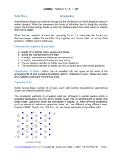 Arbind Singh Academy: Solid State-12