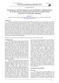 Proximate, phytochemical and nutrient compositions of some fruits
