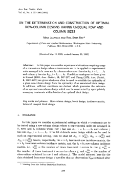 On the determination and construction of optimal row