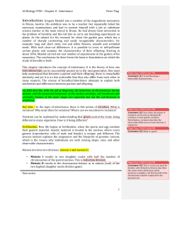 A2 9700 Biology - Chapter O Inheritance