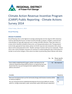 (CARIP) Public Reporting - Climate Actions Survey - RDFFG
