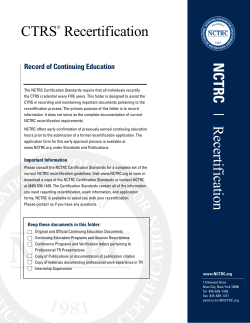 CTRS&reg; Recertification N CTRC I R ecertification