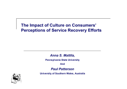 The Impact of Culture on Consumers` Perceptions of Service