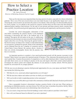 How to Select a Practice Location