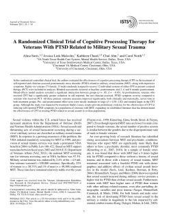 A Randomized Clinical Trial of Cognitive Processing Therapy for