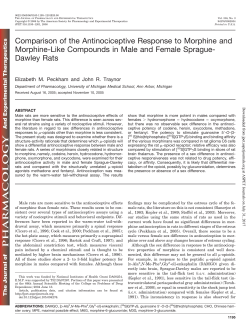 Comparison of the Antinociceptive Response to Morphine and