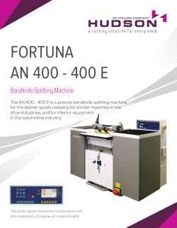 FORTUNA AN 400-400E.indd - Hudson Cutting Solutions