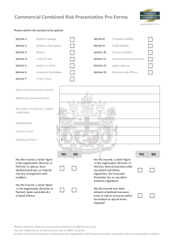 Combined Risk Presentation Form