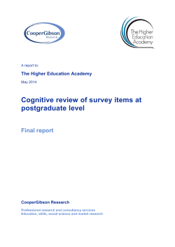 Cognitive review of survey items at postgraduate level