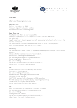 CTA LABEL 1 Aftercare/Cleaning Instructions