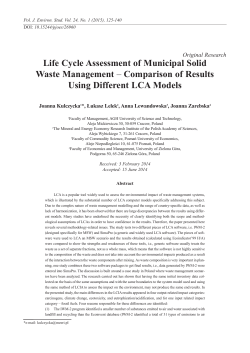 Life Cycle Assessment of Municipal Solid Waste Management