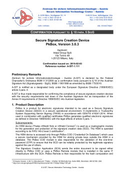 Confirmation pursuant to &sect; 18 para. 5 SigG - A-SIT