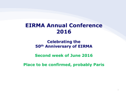 EARTO-EIRMA Joint Conference 2015 Infrastructures and