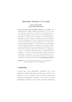 Information Structure of It-clefts - S