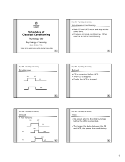 Schedules of Classical Conditioning