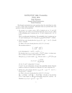 MATH/STAT 3360, Probability FALL 2014 Toby Kenney
