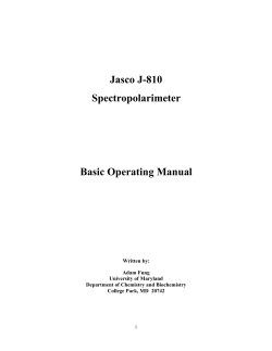 CD Spectrometer Jasco J-810 manual